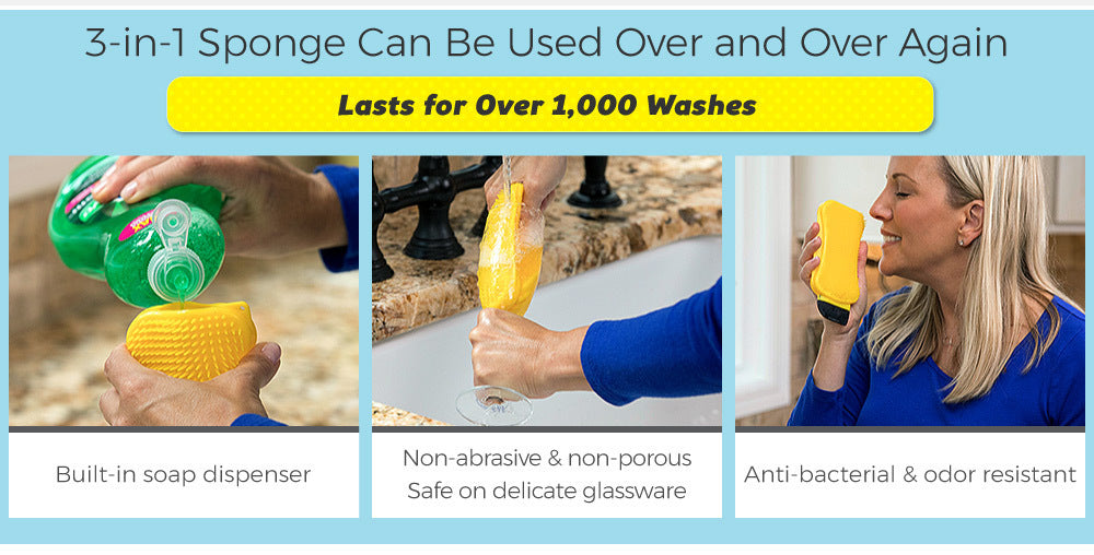UltraClean 3-in-1 Silicone Cleaning Sponge