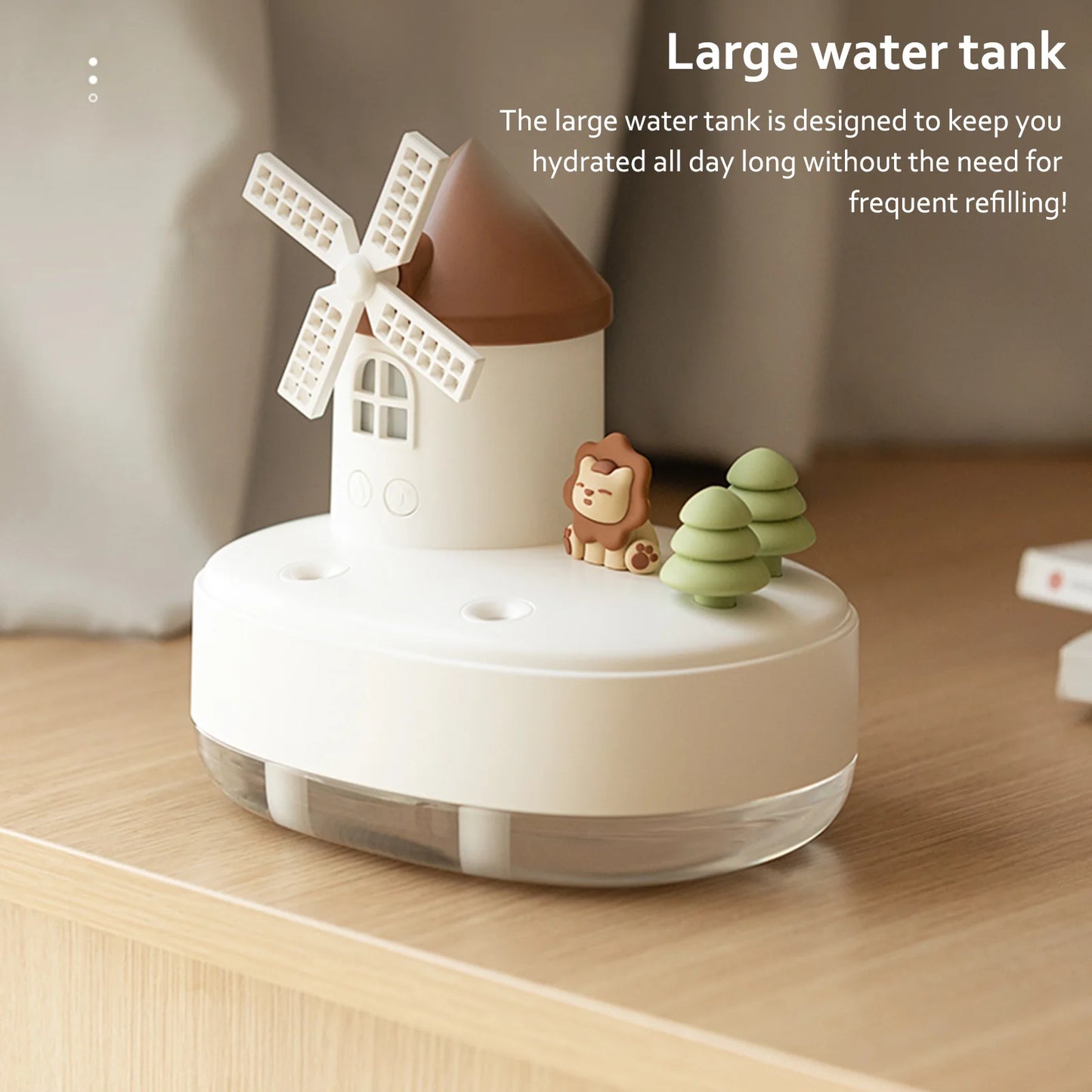 Kids bedroom Windmill Air Humidifier with LED Lights Music