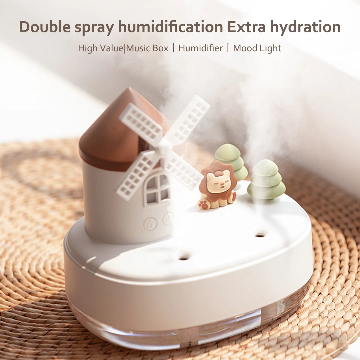 Kids bedroom Windmill Air Humidifier with LED Lights Music